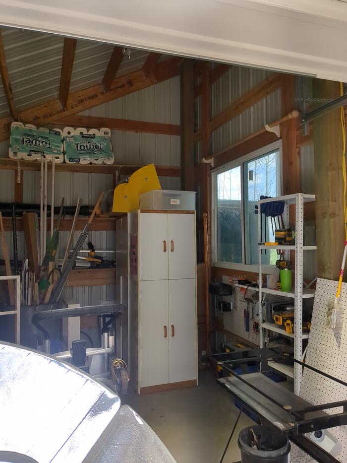 Set up this half of the shed to organize tools and stuff.