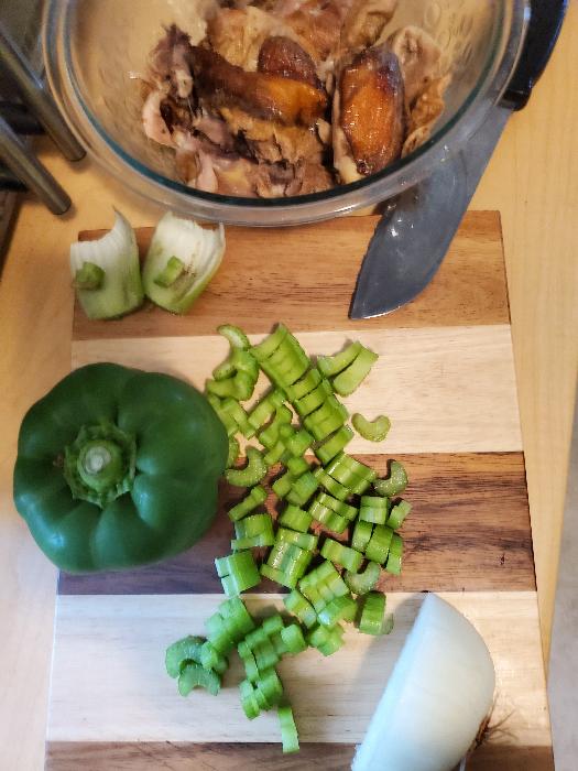 Chopping veggies