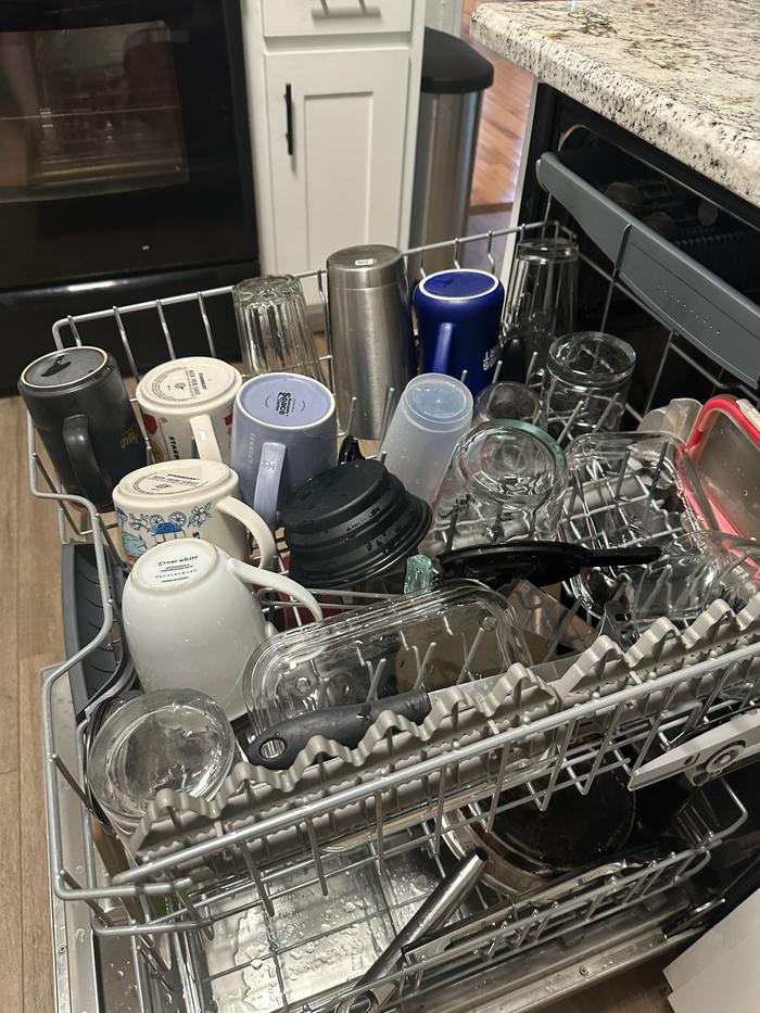 top of dishwasher drying