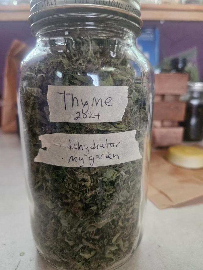 Labeled container, sealed