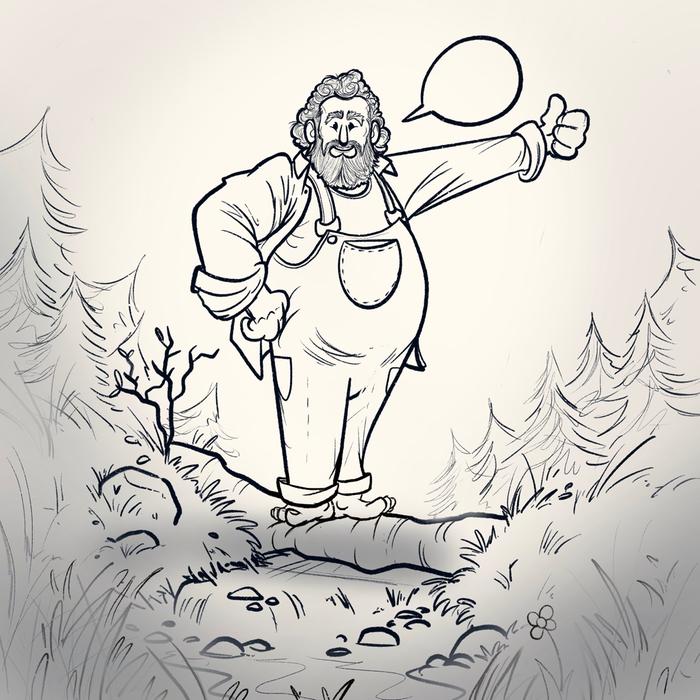 Paul Wheaton Cartoon B&amp;W with Caption
