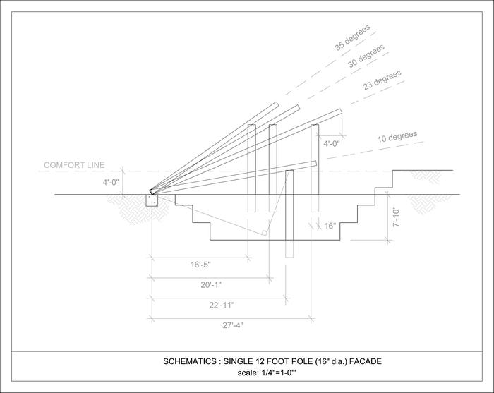 Schematics : Single 12 Foot Pole (16 dia.) Facade