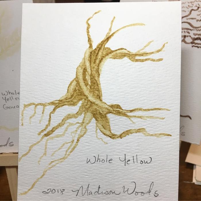 a twisted tree from handmade watercolour paints